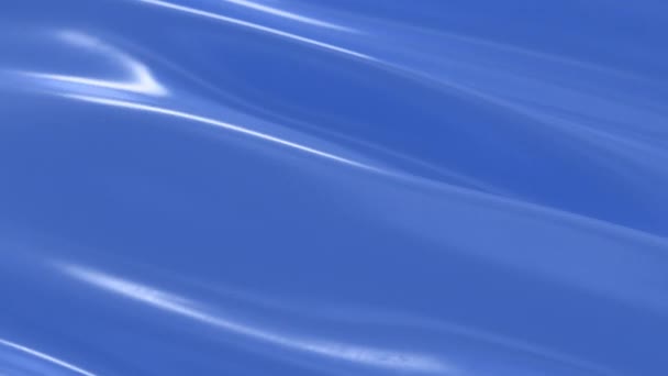 アブストラクトライトリフレクションの青い3D布波 シームレスなループレンダリングアニメーションを閉じます 液体波が流れる背景 — ストック動画