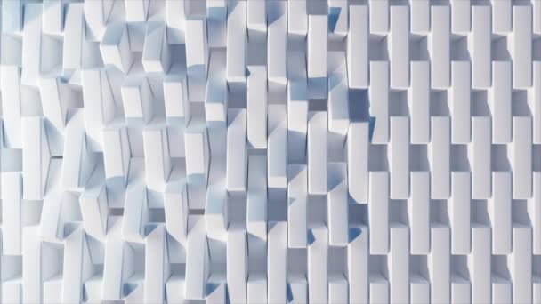 Абстрактні Білі Кубики Рухаються Анімація Тла Білої Стіни Безшовних Циклів — стокове відео