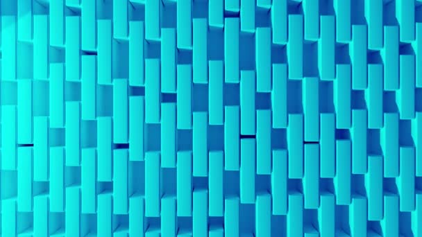 Cubes Bleus Abstraits Mouvement Mur Bleu Clair Animation Fond Vidéo — Video