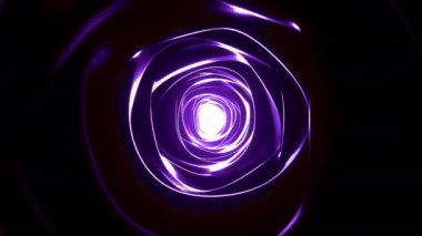 Merkezinde mor ışık bulunan dokuma tünelinin 3 boyutlu canlandırması. Yaratıcı işleri ya da ticari arkaplan görüntülerini kapatın. Boşluk tüneli.