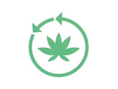 Marihuana CBD Tazeleme Oklu Simge Gradyanlı Basit Şekil
