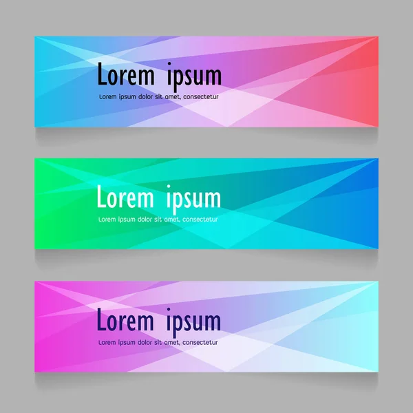 Colorful Modern Gradient Abstract Triangle Web Banner Design Eps Vector — Stock Vector