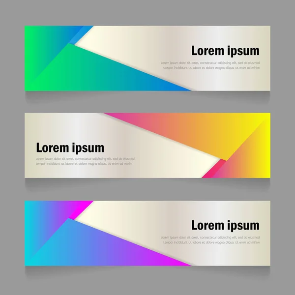 Vivid Color Gradient Abstract Modern Shape Banner Template Design Illustration — Stock Vector