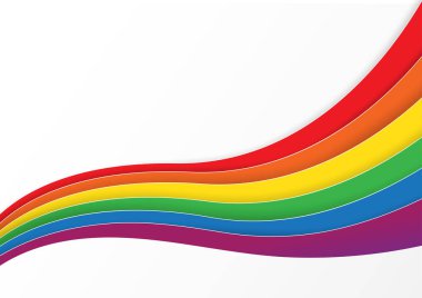 Lgbtq renk tasarımı, vektör illüstrasyonu. Gay, Lasbian, biseksüel, homoseksüel, transseksüel insan konsepti. Beyaz arkaplanda gökkuşağı dalga rengi.