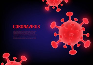 Coronavirus arka plan tasarımı, vektör çizimi. Küresel Sivil-19 salgın kriz kavramı.