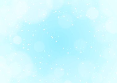 Açık mavi arkaplan çizelgesi üzerine düşen kar. Bokeh tarzı kış sezonu tasarım şablonu ağ, sayfa, kağıt, kapak kağıdı, kart, arkaplan, dekorasyon için. Parlak gümüş beyazı kış konsepti.  