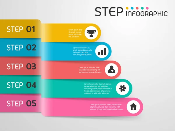 Geometric Shape Elements Steps Options Milestone Processes Workflow Business Data — Stock Vector