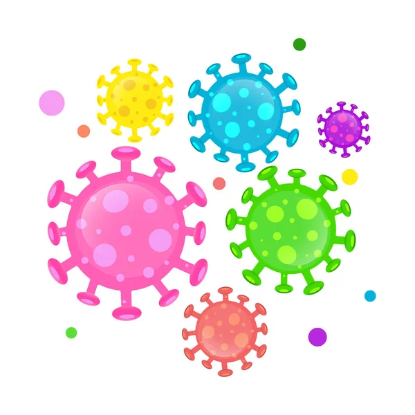 Цвет Мультфильма Corona Virus Белом Фоне Векторная Иллюстрация — стоковый вектор