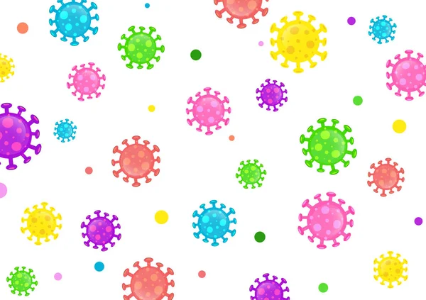 Coronavirus Colorido Desenho Animado Vector Ilustração Fundo Concepção Fundo Microbiologia — Vetor de Stock