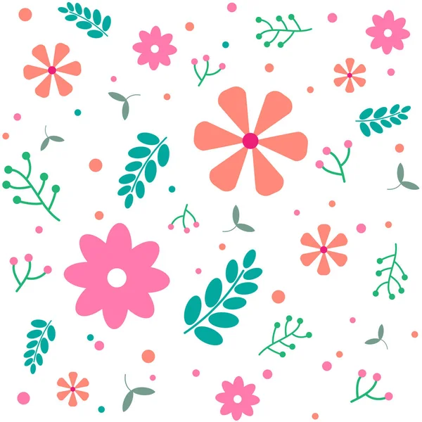 Симпатичный Цветок Seamless Рисунок Мультфильм Фоне Вектора Иллюстрирования Prety Розовый — стоковый вектор