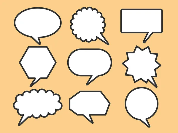 Bubble Text Boxes Cartoon Set Vector Eps10 Ilustración Simpolos Chat — Vector de stock