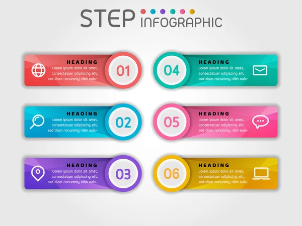 Geometrische Vormelementen Met Stappen Opties Mijlpaal Processen Workflow Visualisatie Van — Stockvector