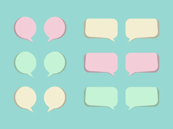 Bubble Texto Discurso Pastel Color Vector Eps Ilustración — Vector de stock
