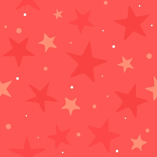 Cute Pink Stars Cartoon Seamless Background Vector Illustration — Stock Vector