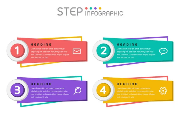 Elementos Geométricos Forma Con Pasos Opciones Hitos Procesos Flujo Trabajo — Vector de stock