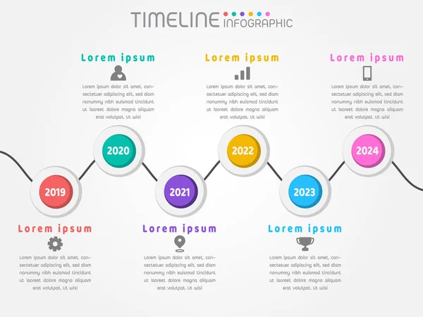 Geometric Shape Elements Steps Road Map Options Milestone Processes Workflow — Stock Vector