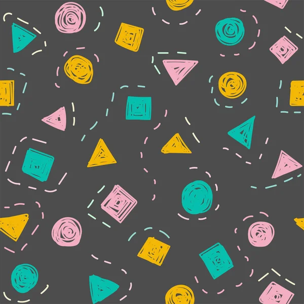 Απλό Χαριτωμένο Γεωμετρία Σχήμα Χρώματος Doodle Αδιάλειπτη Μοτίβο Φόντο Διανυσματική — Διανυσματικό Αρχείο