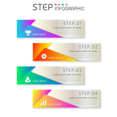 Grafiğin kare biçimli ögeleri, adımlar, seçenekler, süreçler veya iş akışı ile diyagram. İş verisi görselleştirmesi. Sunum için yaratıcı adım bilgi şablonu, vektör ilülasyonu.