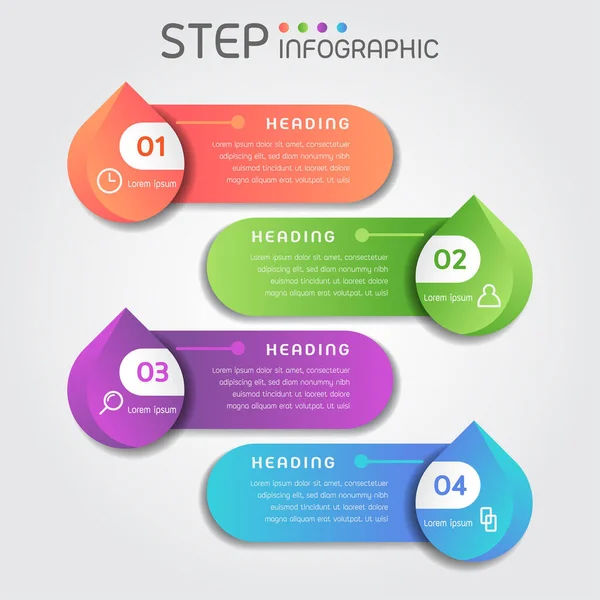 Éléments Géométriques Forme Graphique Diagramme Avec Étapes Options Processus Flux — Image vectorielle