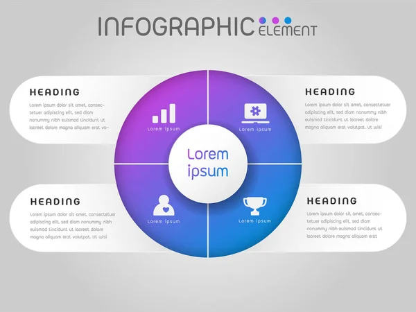 그래프의 기하학적 프로세스 다이어그램 Business Data Symalization Creative Step Infographic — 스톡 벡터