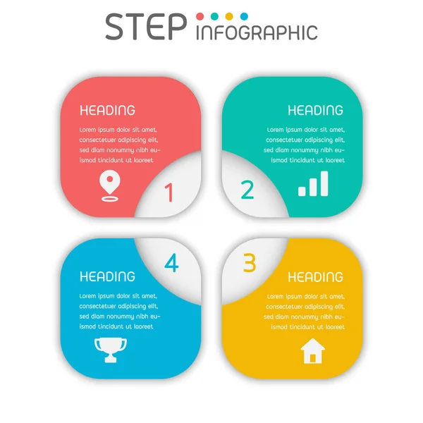 Elementi Infografici Forma Geometrica Con Fasi Opzioni Processi Flusso Lavoro — Vettoriale Stock