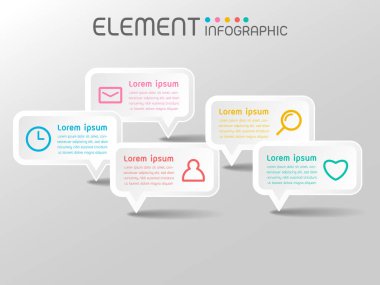 Bubble text shape elements with steps,options,processes or workflow.Business data visualization.Creative infographic template for presentation,vector illustration. clipart