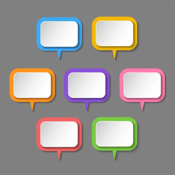 Renkli Konuşma Metinleri Sohbet Kutuları Mesaj Kutusu Ana Hatları Çizgi — Stok Vektör