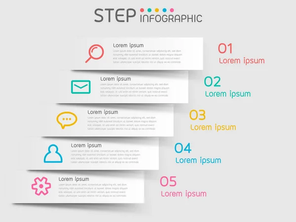 Paper Note Shape Elements Steps Road Map Options Milestone Timeline — Stock Vector