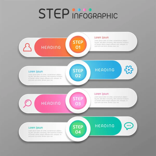 Elementi Geometrici Forma Con Passaggi Road Map Opzioni Milestone Processi — Vettoriale Stock