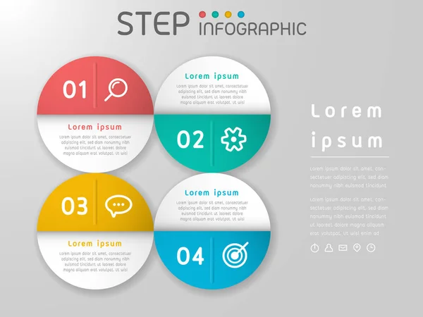 Geometric Shape Elements Steps Options Processes Workflow Business Data Visualization — Stock Vector