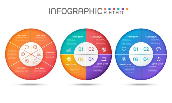 Cercle Géométrique Forme Des Éléments Infographiques Avec Des Étapes Des — Image vectorielle