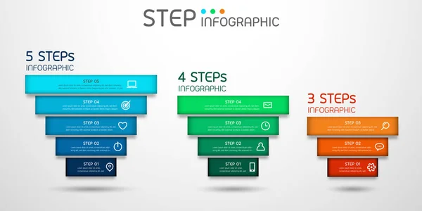 Elemento Infografico Dati Con Fasi Opzioni Pietra Miliare Processi Flusso Grafiche Vettoriali