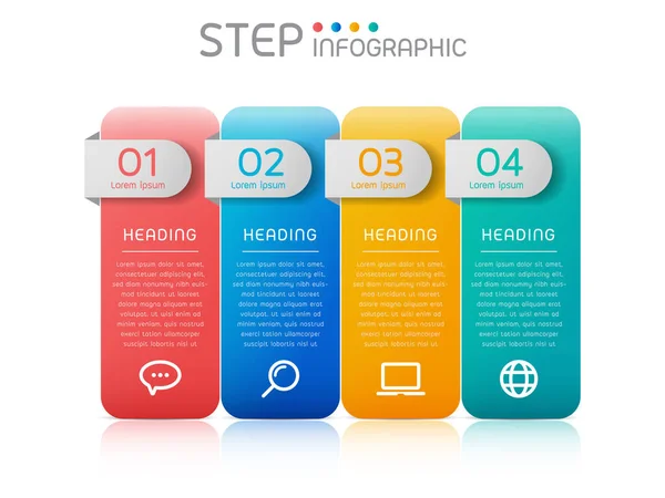 Elementi Infografici Forma Geometrica Con Fasi Opzioni Processi Flussi Lavoro Vettoriale Stock