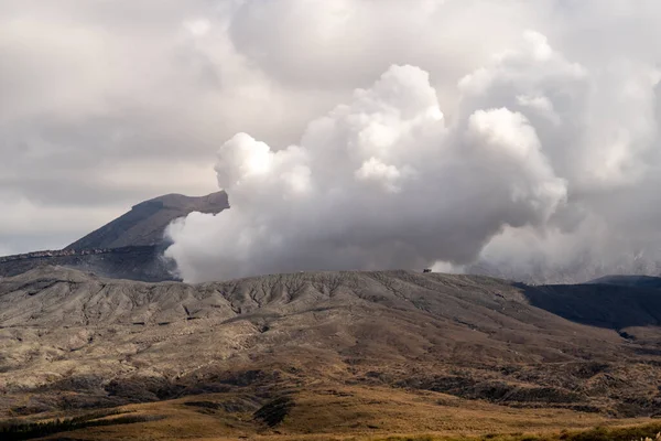 Close View Mount Aso Largest Active Vulcano Japan Venting Steam — Stock Photo, Image
