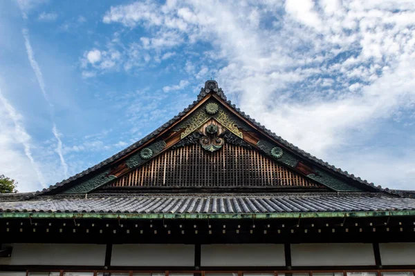 Tetto Legno Riccamente Decorato Del Castello Nijo Kyoto Con Ornamenti — Foto Stock