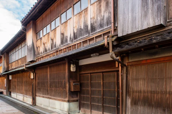 Kanazawa Giappone Higashi Chaya Geisha Quartiere Con Vecchie Case Legno — Foto Stock