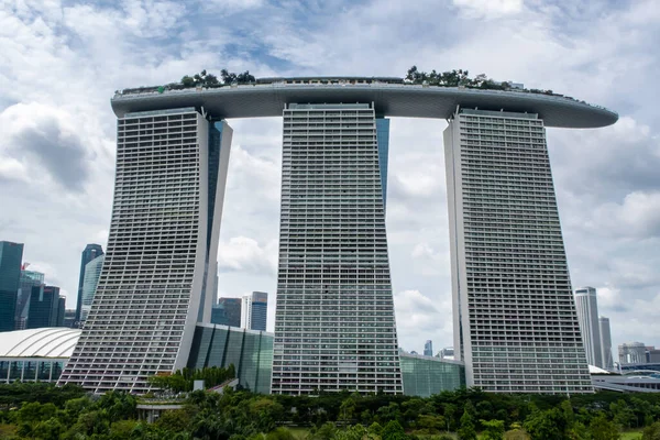 Singapur Marina Bay Sands Luxury Hotel Singapurze Widziany Chodnika Ocbc — Zdjęcie stockowe