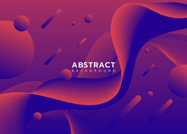 Soyut arkaplan vektör çizimi, dalga şekilleri, Pembe ve Mor renk gradyanı.