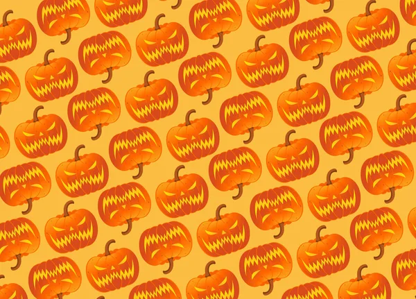 Patrón Sin Costuras Halloween Con Linternas Jack Calabazas Halloween Aisladas — Vector de stock