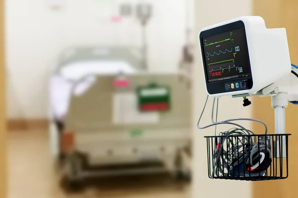 Närbild Ekg Monitor Patientrum — Stockfoto