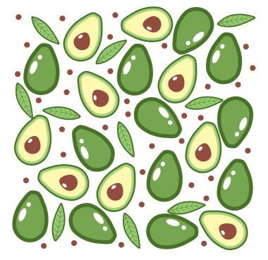 Tropikal meyve avokadosu dilimi sağlıklı besin düzeni. Vegan diyet arka plan baskısı