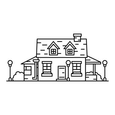 beyaz bir arka plan üzerinde doğrusal tarzı evi