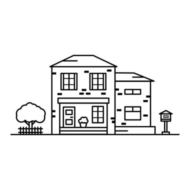 doğrusal bir biçimde iki katlı ev