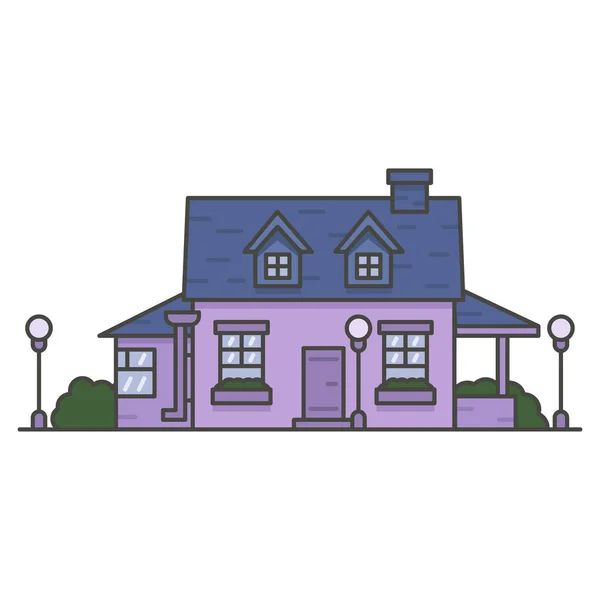 mavi çatılı mor ev