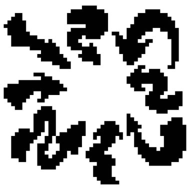 Beyaz arka plan üzerinde siyah piksle ok eğrileri ayarla