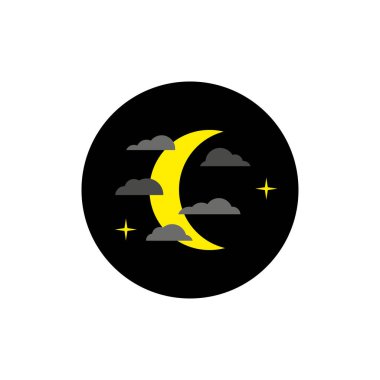 Geceleri bulutlar arkasında Sarı moon