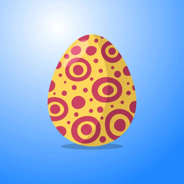 Gelbes Ei mit rotem Muster — Stockvektor