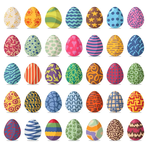 Conjunto de ovos de Páscoa coloridos —  Vetores de Stock