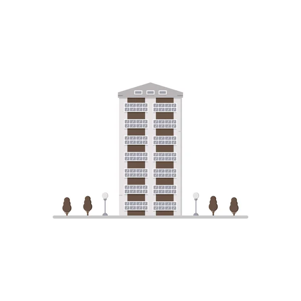 Immeuble plat à plusieurs étages de 7 étages — Image vectorielle