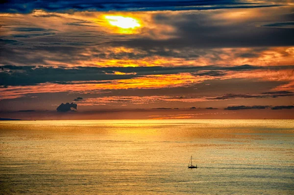 Vacker Sommarsolnedgång Formentera — Stockfoto